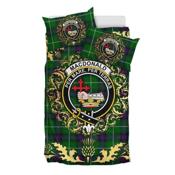 MacDonald of The Isles Tartan Crest Bedding Set - Golden Thistle Style Supply