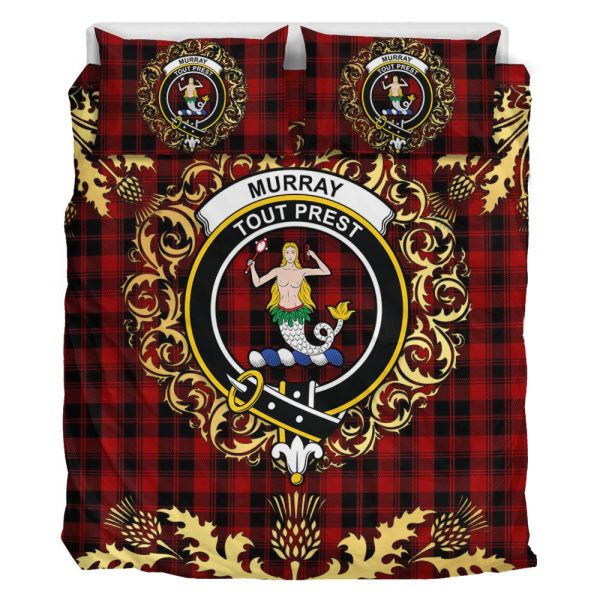 Murray of Ochtertyre Tartan Crest Bedding Set - Golden Thistle Style Online Sale - Image 2