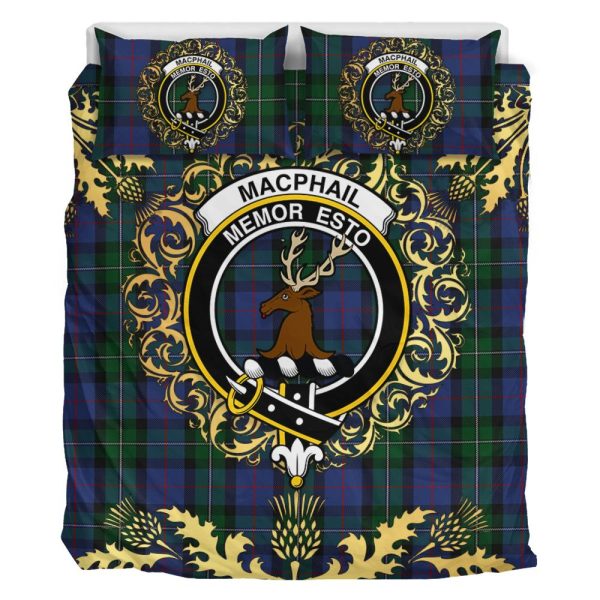 MacPhail Hunting Tartan Crest Bedding Set - Golden Thistle Style Discount - Image 2