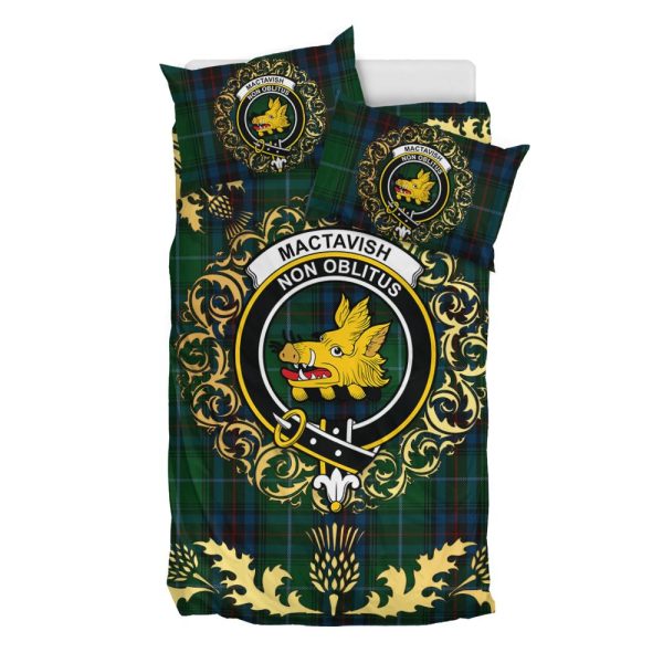MacTavish Cash Tartan Crest Bedding Set - Golden Thistle Style Online Hot Sale
