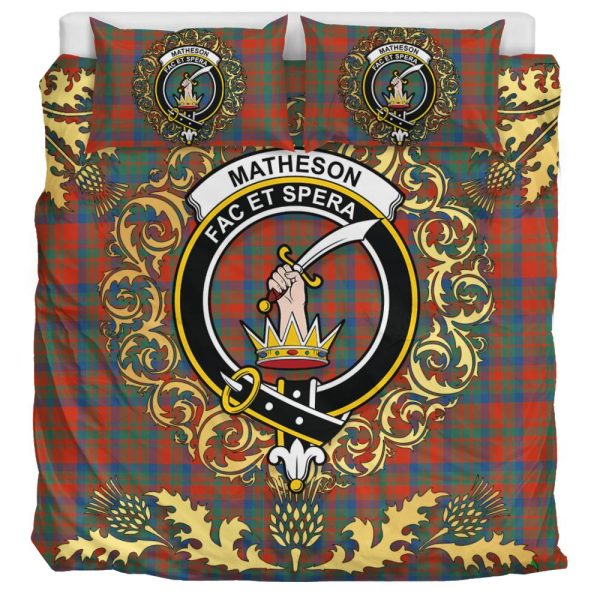 Matheson Ancient Tartan Crest Bedding Set - Golden Thistle Style Cheap - Image 3