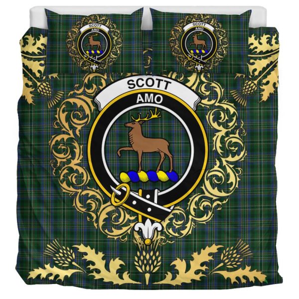Scott Hunting 02 Tartan Crest Bedding Set - Golden Thistle Style For Sale - Image 3