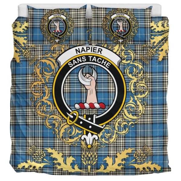 Napier Ancient Tartan Crest Bedding Set - Golden Thistle Style For Discount - Image 3