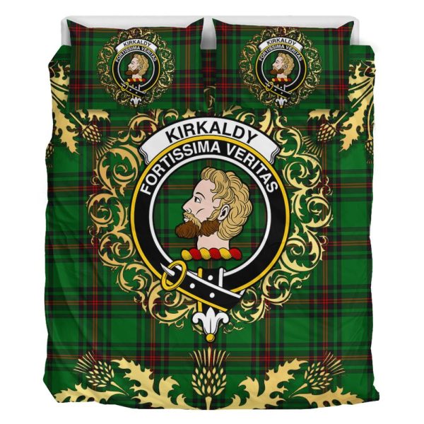 Kirkcaldy Tartan Crest Bedding Set - Golden Thistle Style on Sale - Image 2