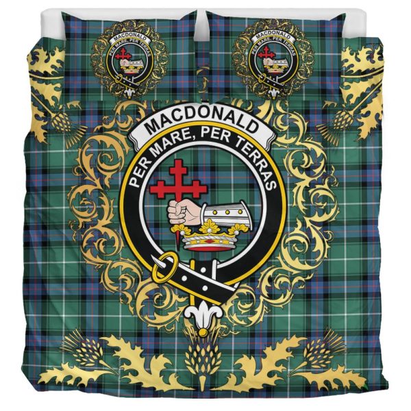 MacDonald of the Isles Hunting Ancient Tartan Crest Bedding Set - Golden Thistle Style Fashion - Image 3