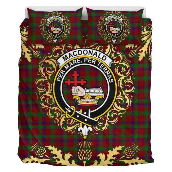 MacDonald of Aird and Valley Tartan Crest Bedding Set - Golden Thistle Style Online - Image 2
