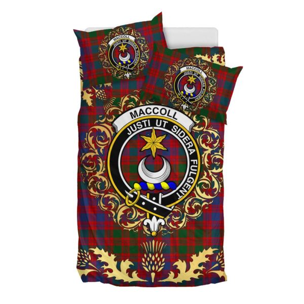 MacColl Ancient Tartan Crest Bedding Set - Golden Thistle Style Cheap