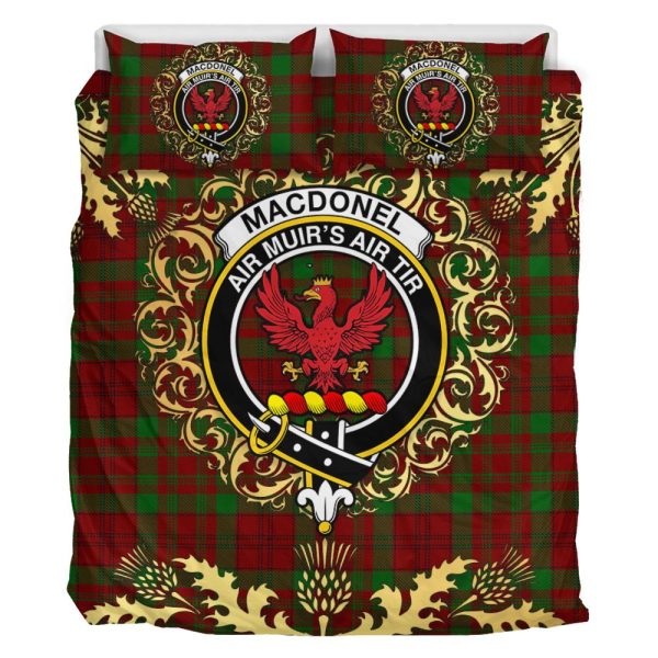 MacDonell of Keppoch 03 Tartan Crest Bedding Set - Golden Thistle Style For Cheap - Image 2