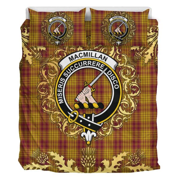 MacMillan Dress Tartan Crest Bedding Set - Golden Thistle Style Fashion - Image 2
