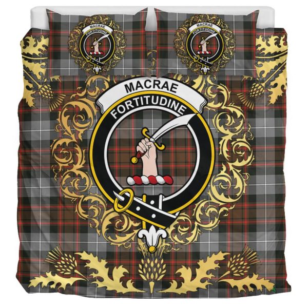 MacRae Hunting Weathered Tartan Crest Bedding Set - Golden Thistle Style Sale - Image 3