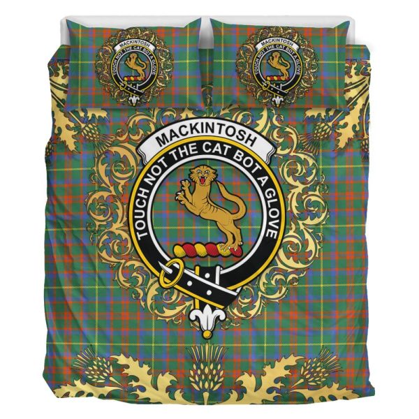MacKintosh Hunting Ancient Tartan Crest Bedding Set - Golden Thistle Style For Cheap - Image 2