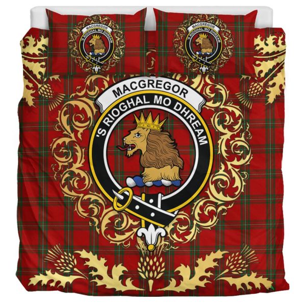 MacGregor 02 Tartan Crest Bedding Set - Golden Thistle Style Hot on Sale - Image 3