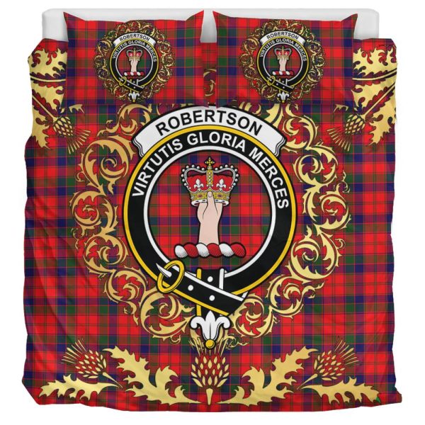 Robertson Modern Tartan Crest Bedding Set - Golden Thistle Style Online - Image 3