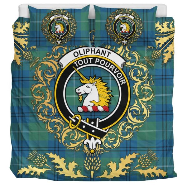 Oliphant Ancient Tartan Crest Bedding Set - Golden Thistle Style Hot on Sale - Image 3