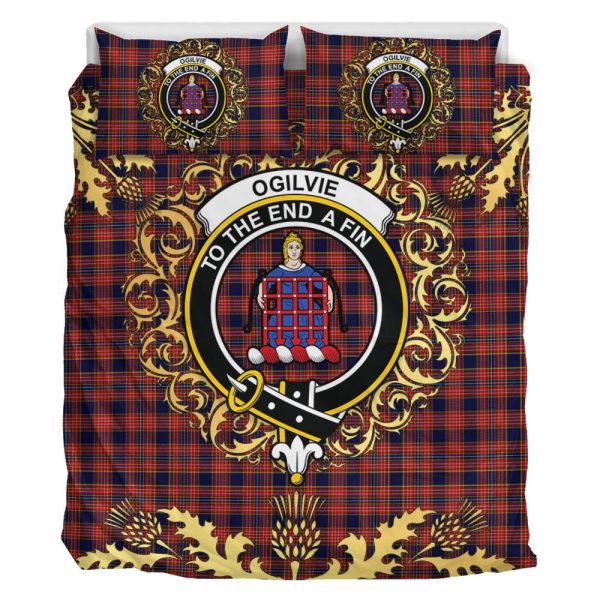 Ogilvie (Ogilvy) 01 Tartan Crest Bedding Set - Golden Thistle Style Sale - Image 2