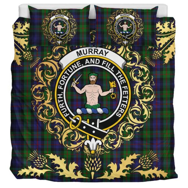 Murray of Atholl Tartan Crest Bedding Set - Golden Thistle Style Hot on Sale - Image 3