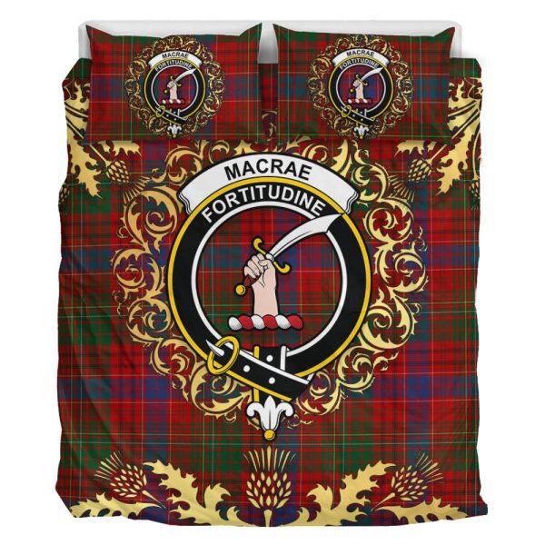 MacRae The Princes Own Tartan Crest Bedding Set - Golden Thistle Style For Cheap - Image 2