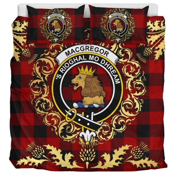 Rob Roy Macgregor Tartan Crest Bedding Set - Golden Thistle Style For Discount - Image 3