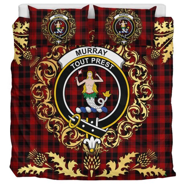 Murray of Ochtertyre Tartan Crest Bedding Set - Golden Thistle Style Online Sale - Image 3