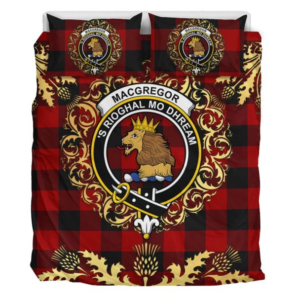 Rob Roy Macgregor Tartan Crest Bedding Set - Golden Thistle Style For Discount - Image 2