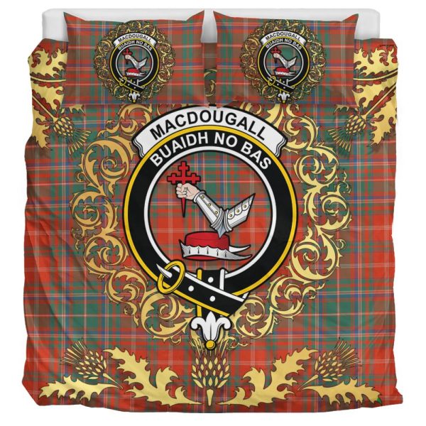 MacDougall Ancient Tartan Crest Bedding Set - Golden Thistle Style Online now - Image 3