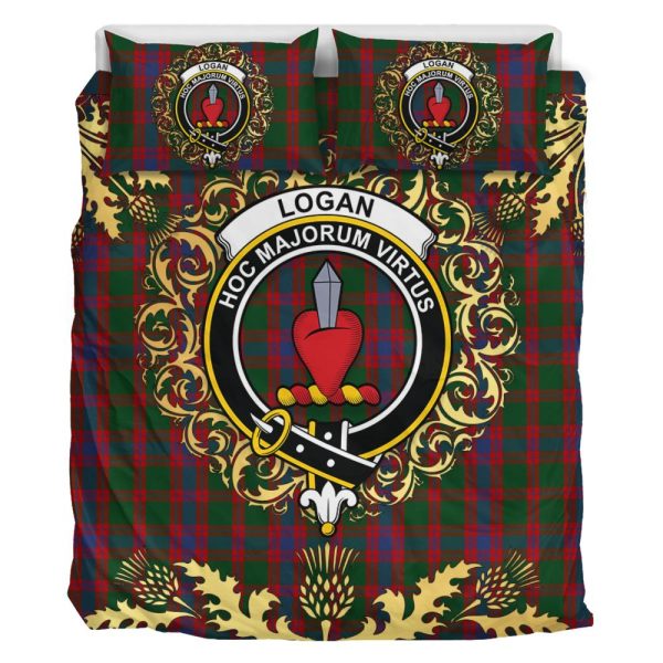 Logan Tartan Crest Bedding Set - Golden Thistle Style For Cheap - Image 2