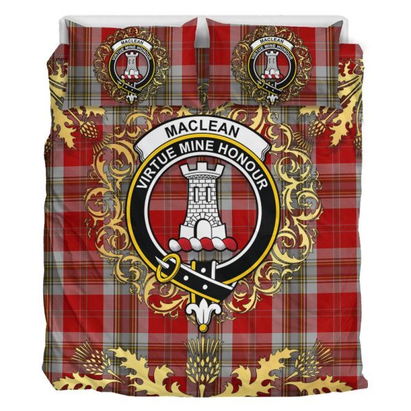 MacLean of Duart Dress Red Tartan Crest Bedding Set - Golden Thistle Style Fashion - Image 2