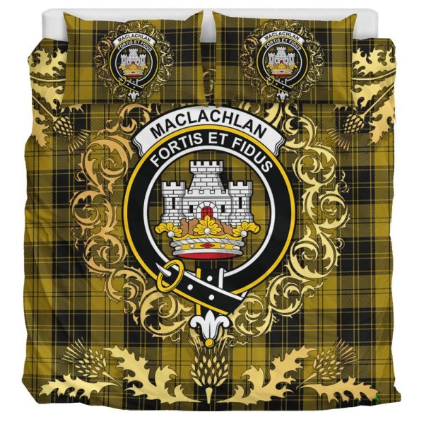 MacLachlan 04 Tartan Crest Bedding Set - Golden Thistle Style For Discount - Image 3