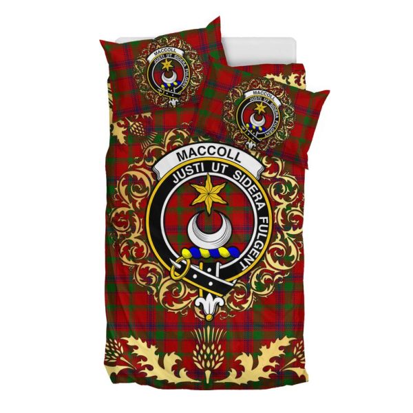 MacColl 01 Tartan Crest Bedding Set - Golden Thistle Style Cheap