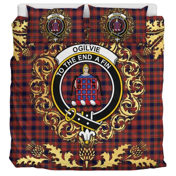 Ogilvie (Ogilvy) 01 Tartan Crest Bedding Set - Golden Thistle Style Sale - Image 3