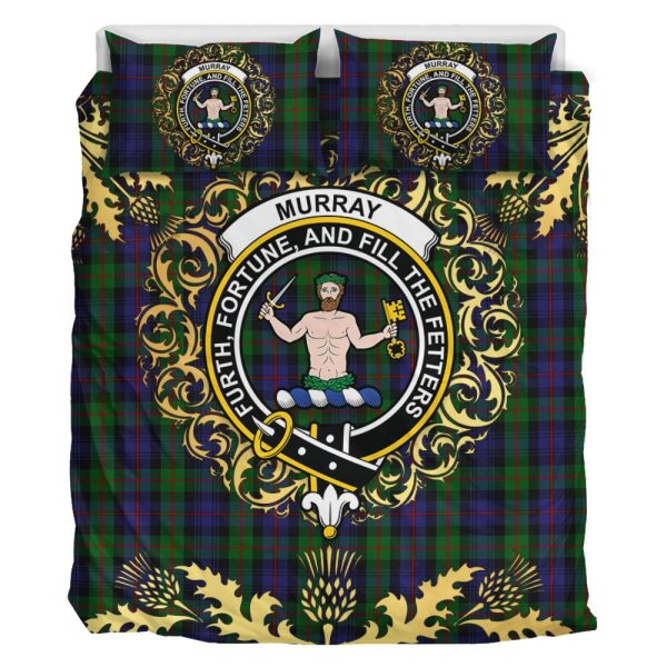 Murray of Atholl Tartan Crest Bedding Set - Golden Thistle Style Hot on Sale - Image 2
