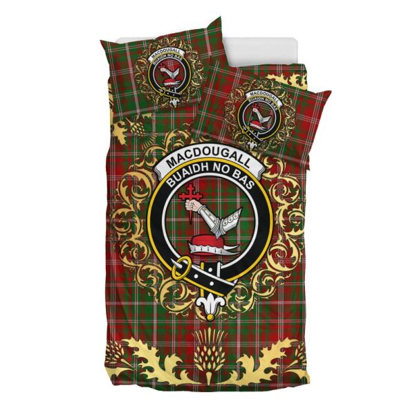 MacDougall Lochcarron Tartan Crest Bedding Set - Golden Thistle Style Online
