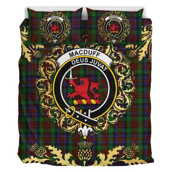 MacDuff Hunting Tartan Crest Bedding Set - Golden Thistle Style For Cheap - Image 2