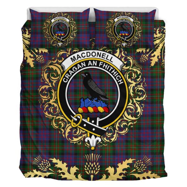 MacDonell of Glengarry Tartan Crest Bedding Set - Golden Thistle Style Online - Image 2