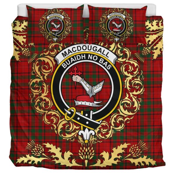 MacDougall Kinloch Anderson Tartan Crest Bedding Set - Golden Thistle Style on Sale - Image 3