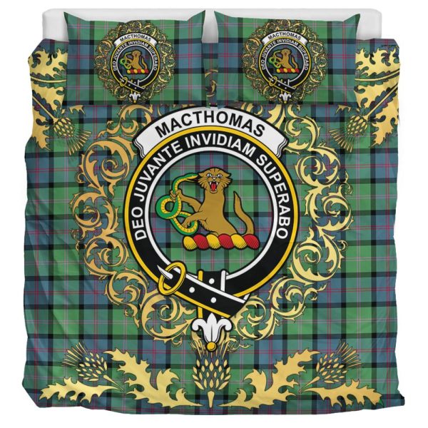 MacThomas Ancient Tartan Crest Bedding Set - Golden Thistle Style on Sale - Image 3