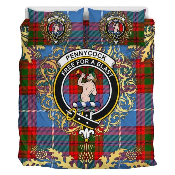 Pennycook Tartan Crest Bedding Set - Golden Thistle Style Fashion - Image 2