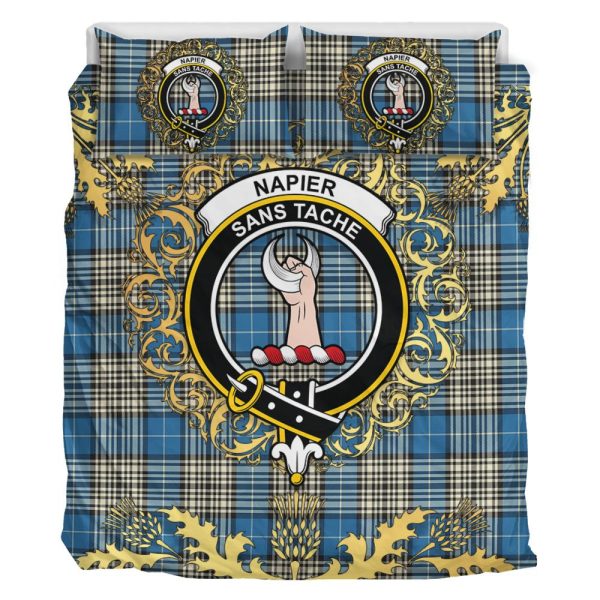 Napier Ancient Tartan Crest Bedding Set - Golden Thistle Style For Discount - Image 2