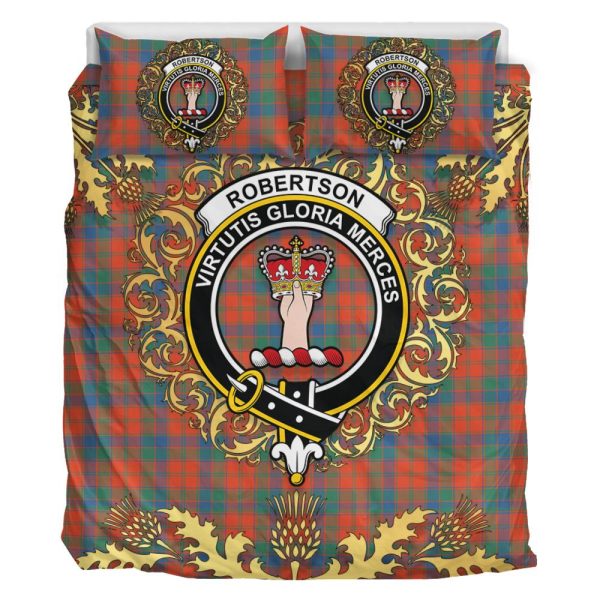 Robertson Ancient Tartan Crest Bedding Set - Golden Thistle Style Online - Image 2