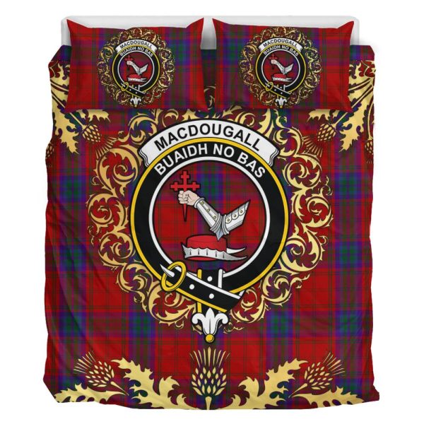 MacDougall 01 Tartan Crest Bedding Set - Golden Thistle Style Discount - Image 2