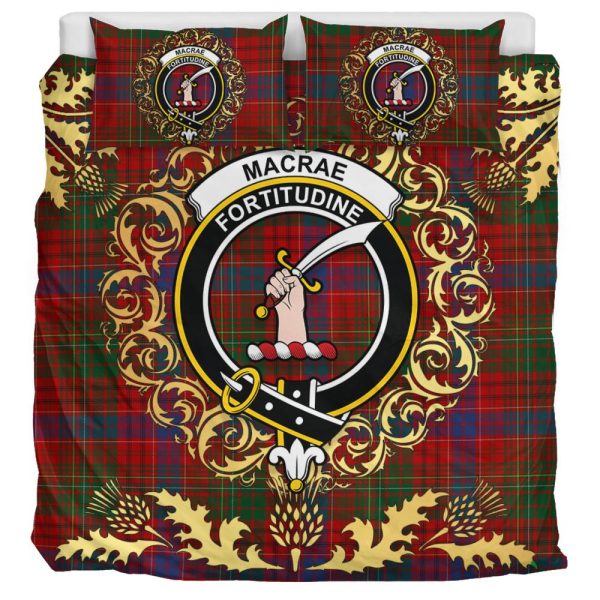 MacRae The Princes Own Tartan Crest Bedding Set - Golden Thistle Style For Cheap - Image 3