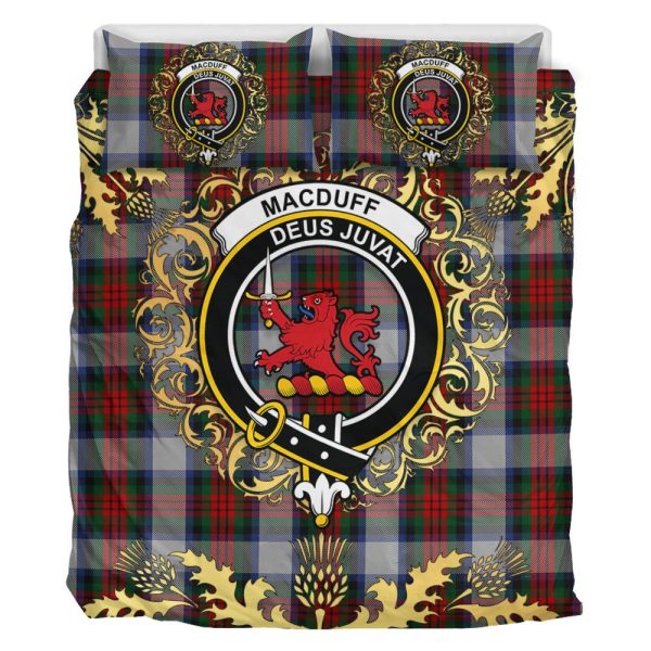 MacDuff Dress 05 Tartan Crest Bedding Set - Golden Thistle Style Online Sale - Image 2