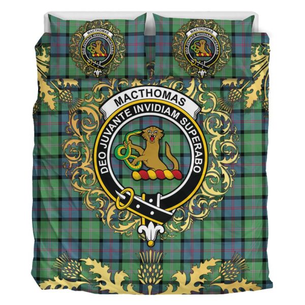 MacThomas Ancient Tartan Crest Bedding Set - Golden Thistle Style on Sale - Image 2