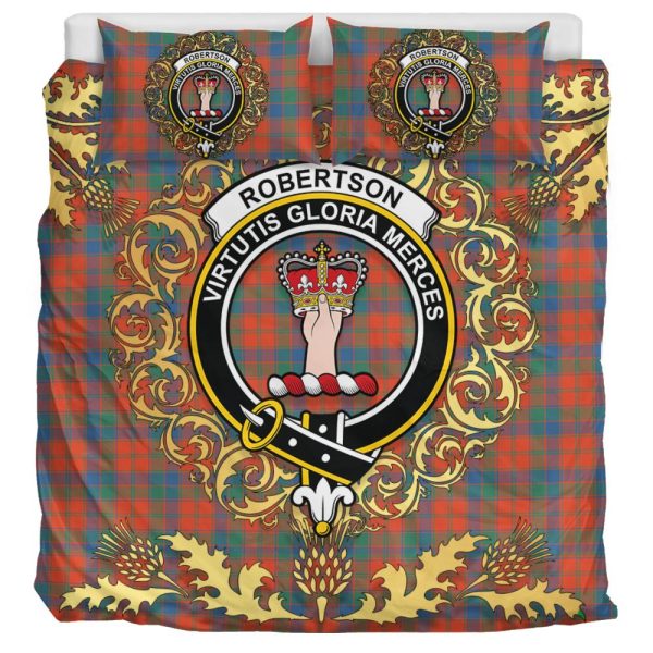 Robertson Ancient Tartan Crest Bedding Set - Golden Thistle Style Online - Image 3
