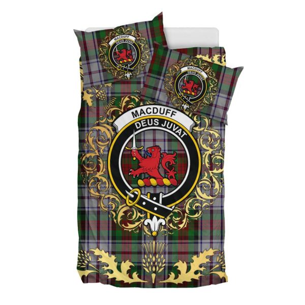 MacDuff Dress 02 Tartan Crest Bedding Set - Golden Thistle Style Sale