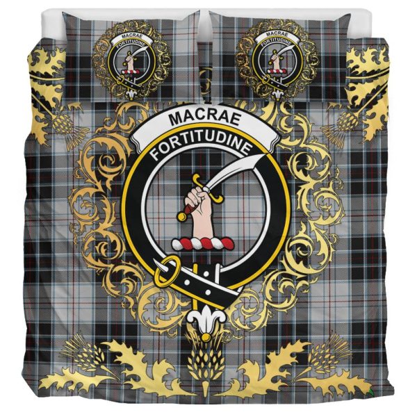 MacRae Dress Tartan Crest Bedding Set - Golden Thistle Style Online Hot Sale - Image 3