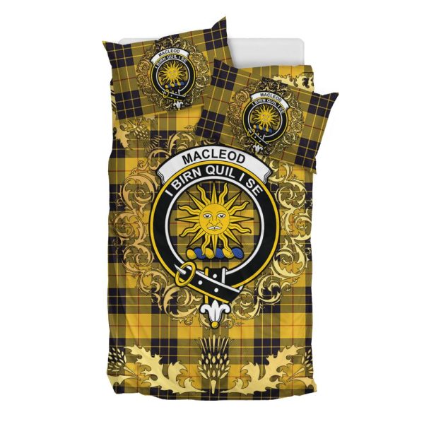 MacLeod of Lewis Ancient Tartan Crest Bedding Set - Golden Thistle Style Sale