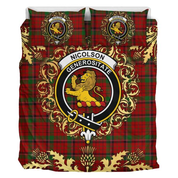 Nicolson (MacNicol) 03 Tartan Crest Bedding Set - Golden Thistle Style Online Sale - Image 2