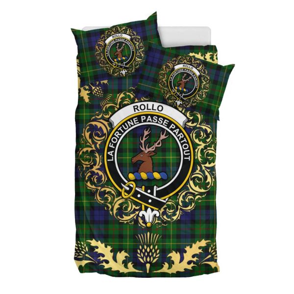 Rollo Tartan Crest Bedding Set - Golden Thistle Style For Discount