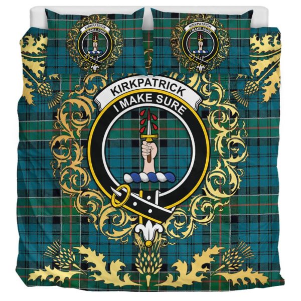 Kirkpatrick Tartan Crest Bedding Set - Golden Thistle Style Online now - Image 3
